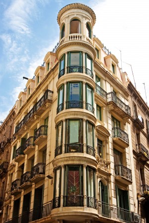 Corner Building with Round Windows